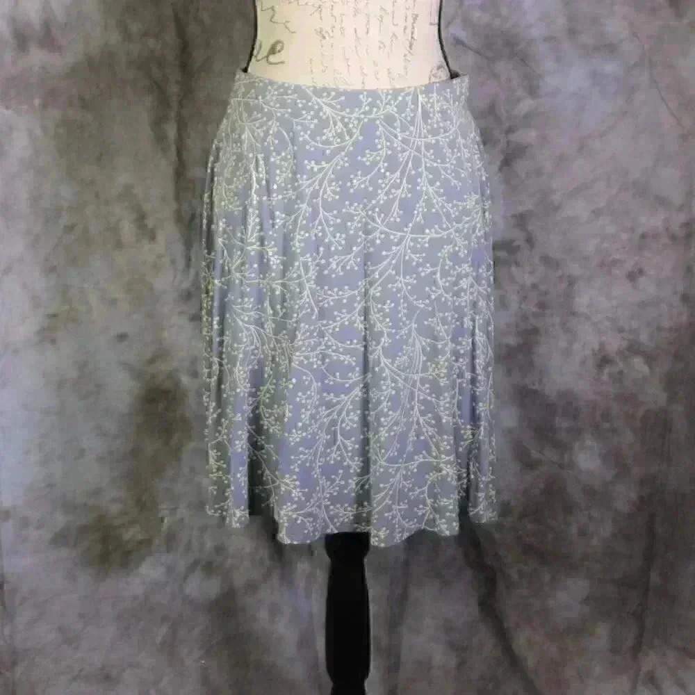 Boden lightweight grey printed Flowy yellow branch print skirt Size 8